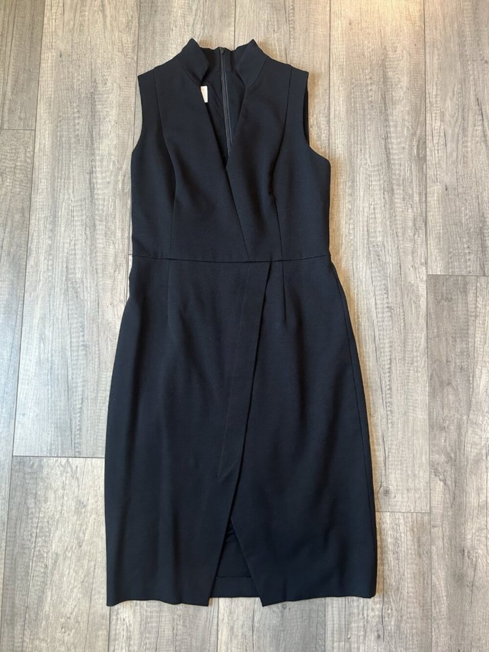 Akris Womens Black Sleeveless V Neck Sheath Dress Size 8 Graduation Cocktail - Picture 2 of 16